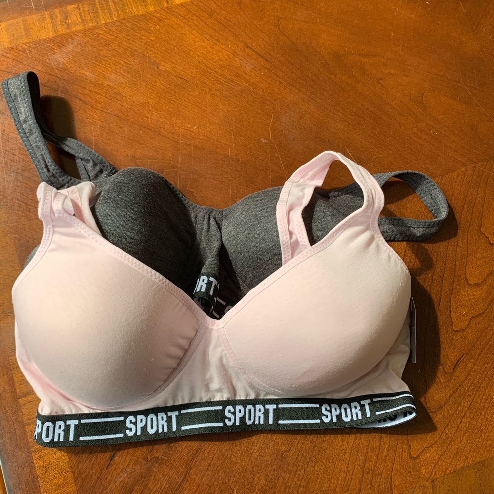 Rue 21 Pink and Grey Sports Bra Set